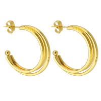 Stainless Steel Stud Earrings 316 Stainless Steel Vacuum Plating fashion jewelry & for woman golden Sold By Lot