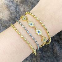 Evil Eye Jewelry Bracelet Brass plated & micro pave cubic zirconia & for woman nickel lead & cadmium free Length Approx 20 cm Sold By PC