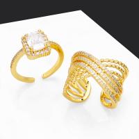 Cubic Zircon Brass Finger Ring with Cubic Zirconia 18K gold plated & for woman nickel lead & cadmium free 11mm Inner Approx 17mm Sold By PC