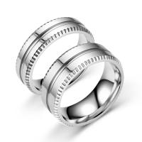 Пара кольца перста, Нержавеющая сталь 304, ювелирные изделия моды & Мужская & разный размер для выбора, серебряный, продается PC