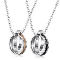 Stainless Steel Jewelry Necklace 316 Stainless Steel fashion jewelry & Unisex & with rhinestone Length Approx 23.62 Inch Sold By PC