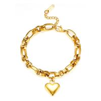 Bijoux bracelet en acier inoxydable, Acier inoxydable 304, styles différents pour le choix & pour femme, doré, Vendu par brin