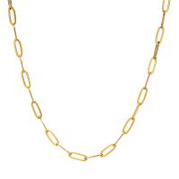 Collier de bijoux en acier inoxydable, Acier inoxydable 304, avec 1.97inch chaînes de rallonge, bijoux de mode & pour femme, doré, 4.50mm, Vendu par PC