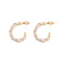 Resin Earring Zinc Alloy with Resin Letter C gold color plated fashion jewelry & for woman white nickel lead & cadmium free Sold By Pair