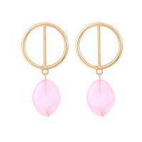 Resin Earring Zinc Alloy with Resin gold color plated fashion jewelry & for woman nickel lead & cadmium free Sold By Pair