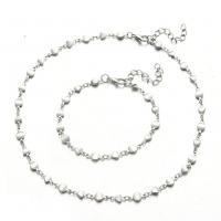 Stainless Steel smycken Ställer, 304 rostfritt stål, för kvinna, silver, 35cm,17.5cm, Säljs av Ställ
