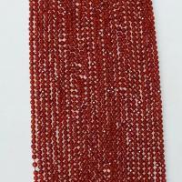 Φυσικά Χάντρες Red Agate, Γύρος, γυαλισμένο, διαφορετικό μέγεθος για την επιλογή & πολύπλευρη, κόκκινος, Sold Per Περίπου 14.96 inch Strand