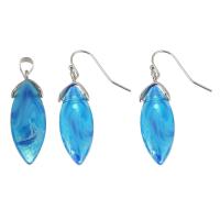 Resin Jewelry Sets pendant & earring 316 Stainless Steel with Resin polished 2 pieces & fashion jewelry & for woman two different colored Sold By Set