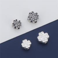 925 Sterling Silver Spacer Bead Four Leaf Clover DIY Sold By PC
