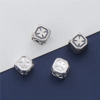 Argent sterling 925 perle d'entretoise, cube, DIY, plus de couleurs à choisir, 6.40mm, Trou:Environ 1.8mm, Vendu par PC