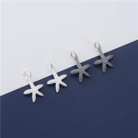 925 Sterling Silver Pendant Starfish DIY Approx 3.7mm Sold By PC