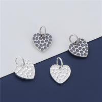 925 Sterling Silver Pendant, Heart, DIY, more colors for choice, 10x10mm, Hole:Approx 3.9mm, Sold By PC