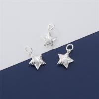 925 Sterling Silver Pendant Star DIY silver color Approx 3.9mm Sold By PC