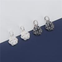 925 Sterling Silver Pendant Flower DIY Approx 4mm Sold By PC