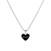 Stainless Steel Jewelry Necklace 304 Stainless Steel Heart Unisex & ball chain & with letter pattern & enamel original color Length Approx 60 cm Sold By PC