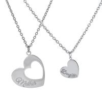 Stainless Steel Jewelry Necklace, 304 Stainless Steel, with 5cm extender chain, Heart, cross chain & with letter pattern & for woman, more colors for choice, Length:Approx 60 cm, Sold By PC