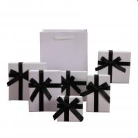 Cardboard Jewelry Set Box Paper & with ribbon bowknot decoration Sold By PC