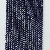 Perles bijoux en pierres gemmes, Saphir, Rond, poli, normes différentes pour le choix & facettes, bleu, Vendu par Environ 14.96 pouce brin