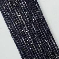 Gemstone Jewelry Beads, Black Spinel, Round, polished, faceted, black, 4x4mm, Sold Per Approx 14.96 Inch Strand