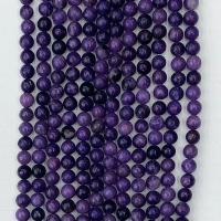 Бусины из поделочных камней, натуральный лепидолит, Круглая, полированный, разный размер для выбора, фиолетовый, Продан через Приблизительно 14.96 дюймовый Strand