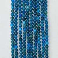 Бусины из поделочных камней, Апатиты, Круглая, полированный, разный размер для выбора, голубой, Продан через Приблизительно 14.96 дюймовый Strand