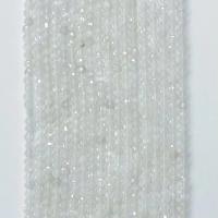 Jade Beads, Jade Hvid, Runde, poleret, facetteret, hvid, 4mm, Solgt Per Ca. 14.96 inch Strand