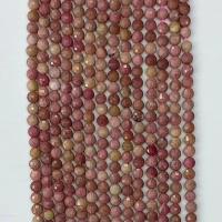 Rhodonite Beads, Runde, naturlig, facetteret, rød, 6mm, Solgt Per Ca. 14.96 inch Strand