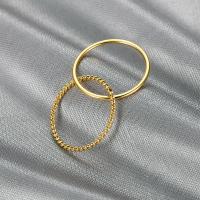Titantium Steel δάχτυλο του δακτυλίου, Titanium Steel, κοσμήματα μόδας & διαφορετικό μέγεθος για την επιλογή & για τη γυναίκα, χρυσαφένιος, Sold Με PC