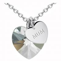 Cubic Zircon Micro Pave Brass Necklace, with 1.97inch extender chain, Heart, fashion jewelry & Mother Day Jewelry & micro pave cubic zirconia & for woman, silver color, nickel, lead & cadmium free, 18x17.50mm, Length:Approx 17.72 Inch, Sold By PC