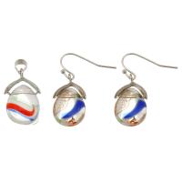 Fashion Stainless Steel Jewelry Sets pendant & earring 316 Stainless Steel polished 2 pieces & fashion jewelry & for woman multi-colored Sold By Set