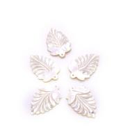 Natural White Shell Pendants, White Lip Shell, Leaf, Carved, DIY, white, 22x33mm, Sold By PC