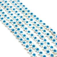 Natürliche Süßwasser Muschel Perlen, Süßwassermuschel, Stern, DIY & verschiedene Größen vorhanden & Emaille, weiß, verkauft per ca. 38 cm Strang
