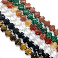 Dragi kamen perle Nakit, Prirodni kamen, Križ, možete DIY & različiti materijali za izbor, više boja za izbor, 14mm, Prodano Per Približno 38 cm Strand