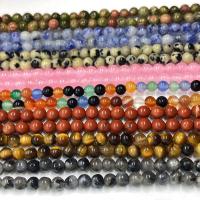 Mischedelstein Perlen, Naturstein, rund, DIY & verschiedenen Materialien für die Wahl & verschiedene Größen vorhanden, keine, verkauft per ca. 38 cm Strang