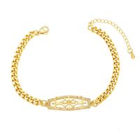 Cubic Zirconia Micro Pave Brass Bracelet with 5cm extender chain 18K gold plated & micro pave cubic zirconia & for woman nickel lead & cadmium free Length Approx 14 cm Sold By PC
