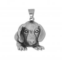 Stainless Steel Animal Pendants, 316L Stainless Steel, Dog, vintage & Unisex, original color, 38x42mm, Sold By PC
