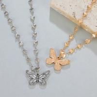 Zinc Alloy Jewelry Necklace with 2.76inch extender chain Butterfly fashion jewelry & for woman nickel lead & cadmium free Length Approx 14.76 Inch Sold By PC
