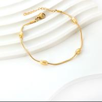 Stainless Steel Jewelry Bracelet 304 Stainless Steel Vacuum Ion Plating fashion jewelry & for woman golden Sold By Strand