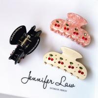 Hair Claw Clips Acetate fashion jewelry & for woman & with rhinestone 77mm Sold By PC