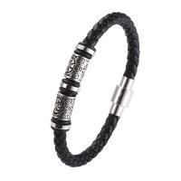 PU Leather Cord Bracelets with 316 Stainless Steel fashion jewelry & Unisex 6mm Sold By PC