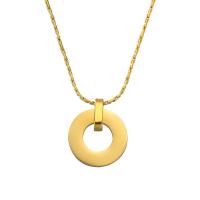 Stainless Steel Jewelry Necklace, 304 Stainless Steel, with 5cm extender chain, Donut, Vacuum Ion Plating, fashion jewelry & for woman, more colors for choice, 20x1.50x25.50mm, Hole:Approx 10mm, Length:45 cm, Sold By PC