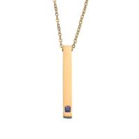 Edelstahl Schmuck Halskette, 304 Edelstahl, mit Verlängerungskettchen von 5cm, Rechteck, Modeschmuck & mit Strass, keine, 5x40mm, Länge:50 cm, verkauft von PC