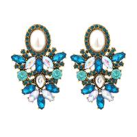 Rhinestone Earring, Tibetan Style, gold color plated, Bohemian style & for woman & with rhinestone, more colors for choice, nickel, lead & cadmium free, 42x66mm, Sold By Pair