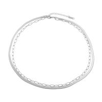 Edelstahl Schmuck Halskette, 304 Edelstahl, mit Verlängerungskettchen von 5cm, Doppelschicht & unisex, keine, 3.30mm, Länge:40 cm, verkauft von PC