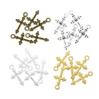 Tibetan Style Cross Pendants, plated, DIY, more colors for choice, nickel, lead & cadmium free, 21x12mm, Hole:Approx 2mm, Sold By PC