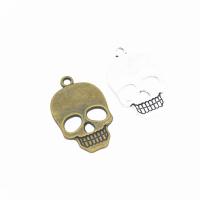 Zinklegering Skull Hangers, Zinc Alloy, Schedel, plated, DIY & hol, meer kleuren voor de keuze, nikkel, lood en cadmium vrij, 35x22mm, Gat:Ca 3mm, Verkocht door PC