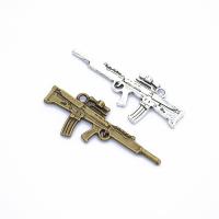 Zinklegierung Pistole Anhänger, plattiert, DIY, keine, frei von Nickel, Blei & Kadmium, 45x18mm, Bohrung:ca. 2mm, verkauft von PC
