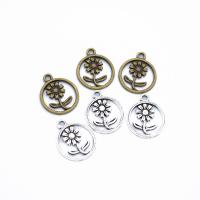 Tibetan Style Flower Pendants, Sunflower, plated, DIY & hollow, more colors for choice, nickel, lead & cadmium free, 21x17mm, Hole:Approx 2mm, Sold By PC