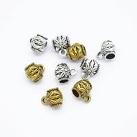 Tibetan Style Bail Beads, plated, DIY & with flower pattern, more colors for choice, nickel, lead & cadmium free, 10x8x7mm, Hole:Approx 4x1.5mm, Sold By PC