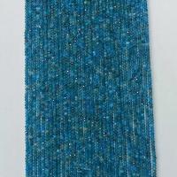 Gemstone Smycken Pärlor, apatiter, Rund, naturlig, olika storlek för val & fasetterad, blå, Såld Per Ca 14.96 inch Strand